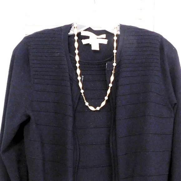 BELFORT WMNS 2 PIECE BLACK ZIP SILK CARDIGAN SET - Picture 5 of 7